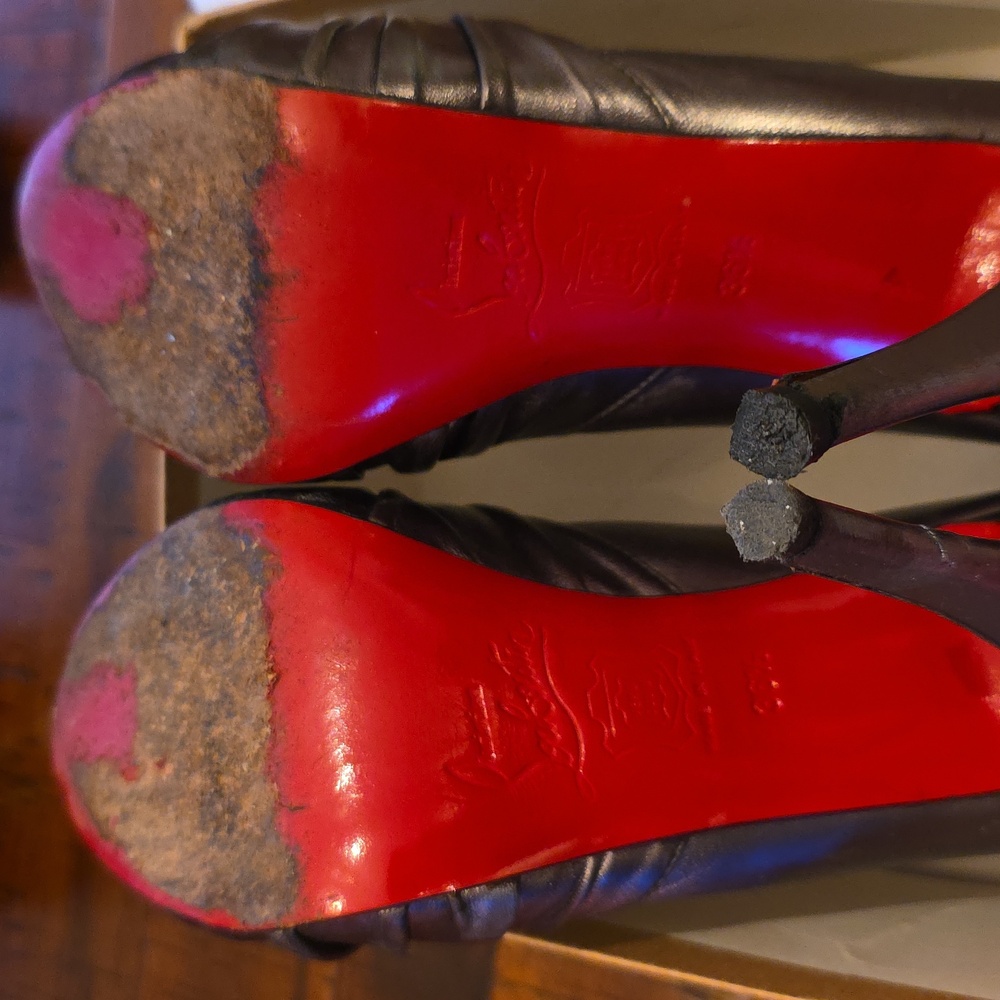 Silver Louboutin Jenny Heels, 36.5 - Picture 8 of 9